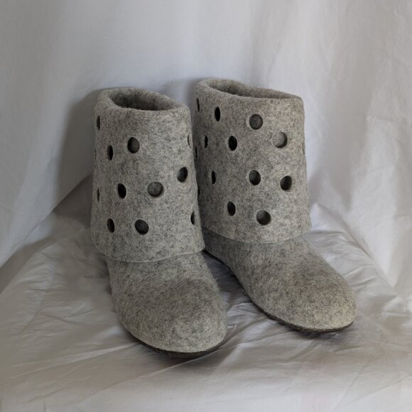 LAHTISET Handmade 100% Wool Winter Ankle Boots from Finland Women's Size 6.5 - Picture 1 of 6